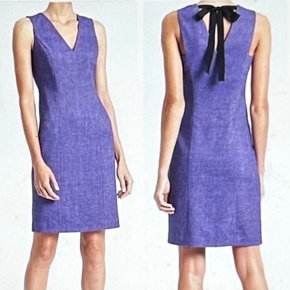 Banana Republic Purple Sleeveless Tie-Back Sheath, Size 0P